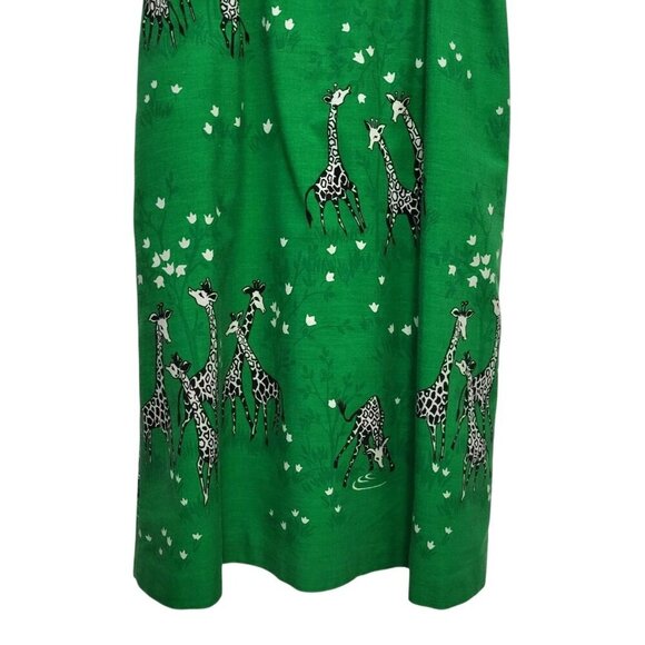 Vintage 1970s Jenny Giraffe Novelty Print Fit & Flare Midi Dress - Picture 5 of 13